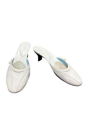Cole Haan G Series vtg Y2K wms white leather slip heel sandals sz 7.5B SKU 10694